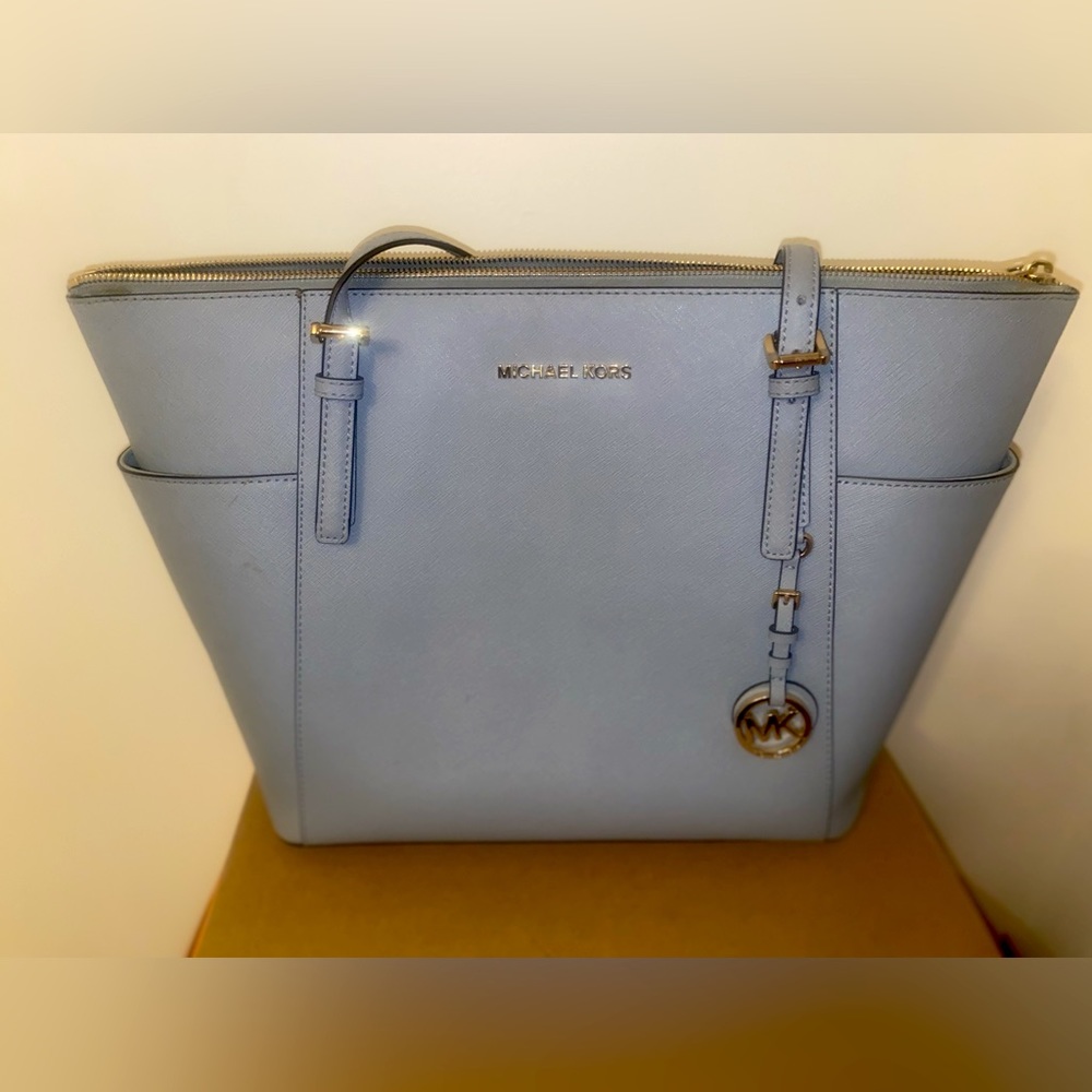Baby blue Michael Kors tote